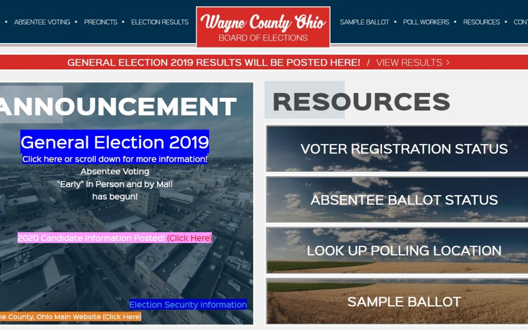 Board of Elections Website Now Active