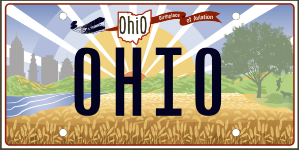 Rendering of the new Ohio license plate.
