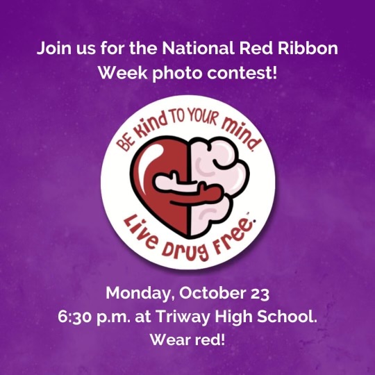 Graphic promoting red ribbon week.