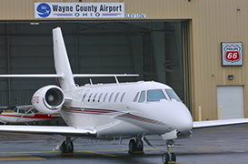 A plane at the Wayne County Airport.